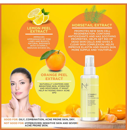 N PLUS Professional Vitamin C Toner For Face, With Vitamin C For A Clearer Skin, 100Ml