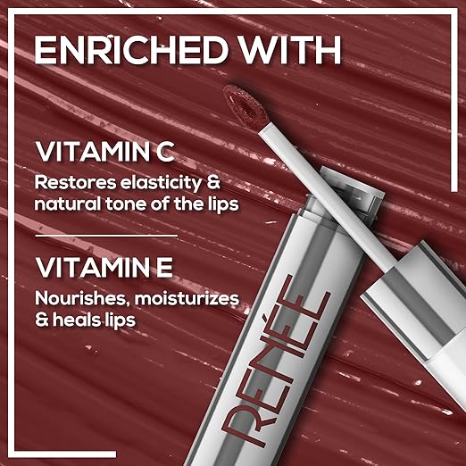 RENEE Gloss Stay Transfer-Proof Liquid Lip Color - Alice 3.5ml, Rich Intense Payoff High Pigment Super Glossy Finish, Waterproof, Smudge-proof, Lasts Up To 12 Hours, Enriched with Vitamin E & C