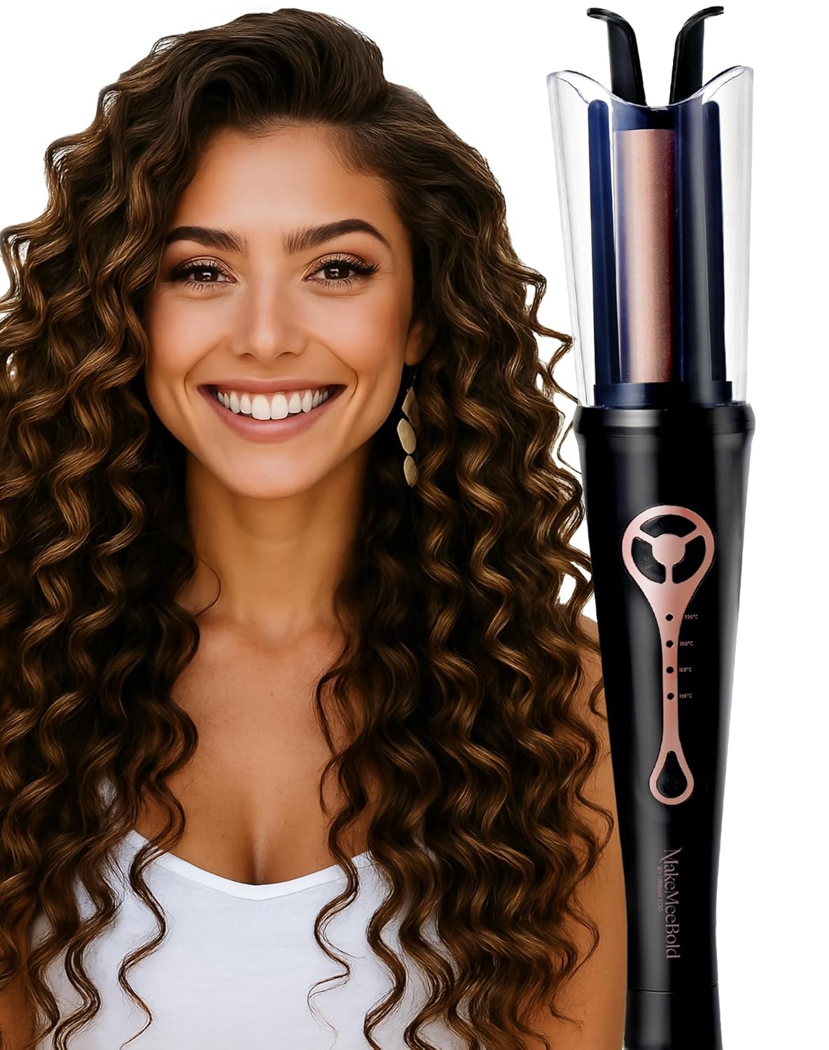 Urban yog MakeMeeBold Automatic Hair Curler| Easy Two-Way Curling Iron with 4 Temperature Settings | Gifts for woman | Anti-Scald Design