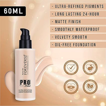 Forever52 Daily Life Pro Artist Ultra Definition Long Lasting Waterproof Full Coverage Matte Fnish Liquid Foundation For Normal Skin(Cheese Cake - 001, 60Ml)