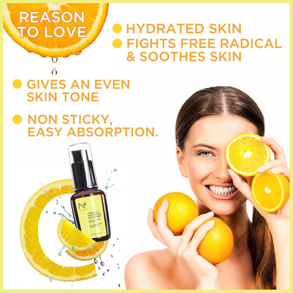 N Plus Professional 20% Vitamin C & Hyaluronic Acid Paraben Free Face Serum for Skin Radiance & Glowing Skin, 30ml