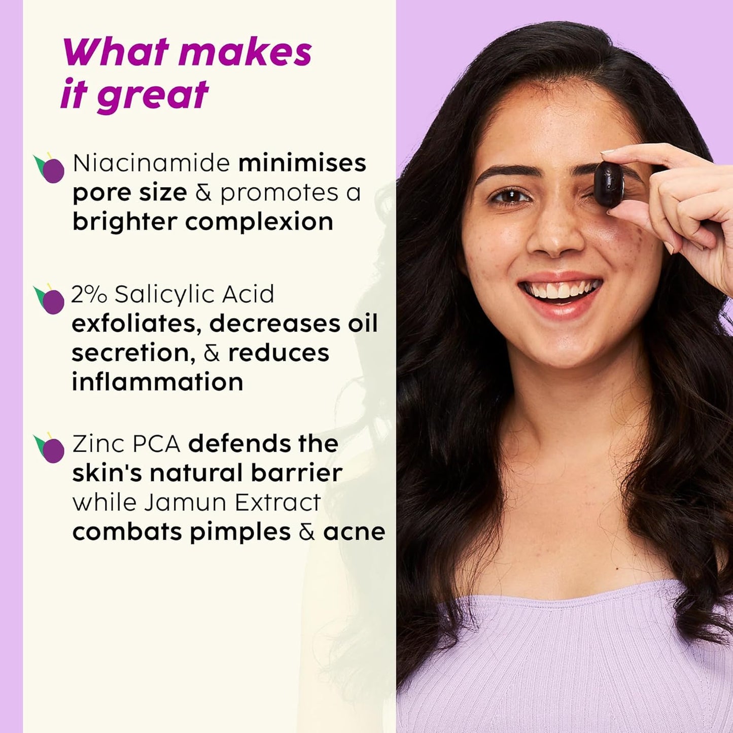 PLIX - THE PLANT FIX Jamun Clarifying Fruity Toner (150 Ml)|With Niacinamide & Jamun Extract|Targets Clogged Pores & Smoothens Skin|For Oily & Acne Prone Skin 150ml