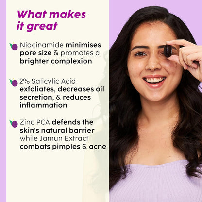 PLIX - THE PLANT FIX Jamun Clarifying Fruity Toner (150 Ml)|With Niacinamide & Jamun Extract|Targets Clogged Pores & Smoothens Skin|For Oily & Acne Prone Skin 150ml