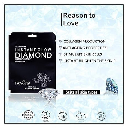 TWACHA Instant Glow Diamond Facial Kit | Improves Skin Elasticity, Provides Instant Glow,Deep Cleanses,Brightens