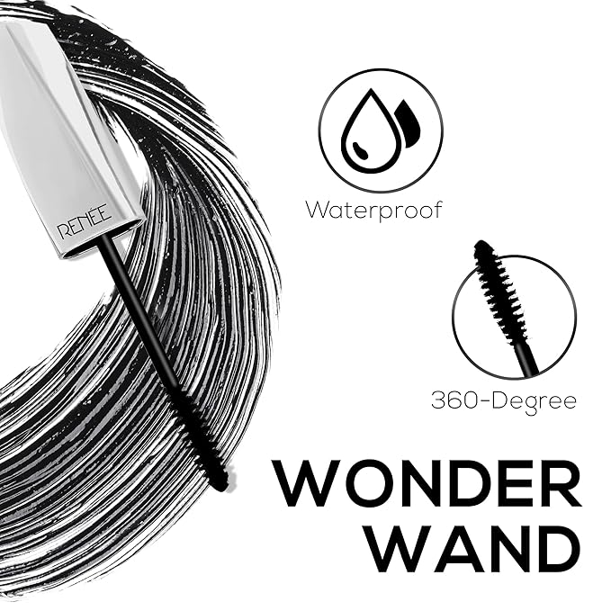 RENEE Volumax Mascara Black 10ml | Quick Dry, Waterproof, Long Lasting Weightless Formula | Volumizes, Lengthens & Conditions the Lashes With Intense Color | 360 - Degree
