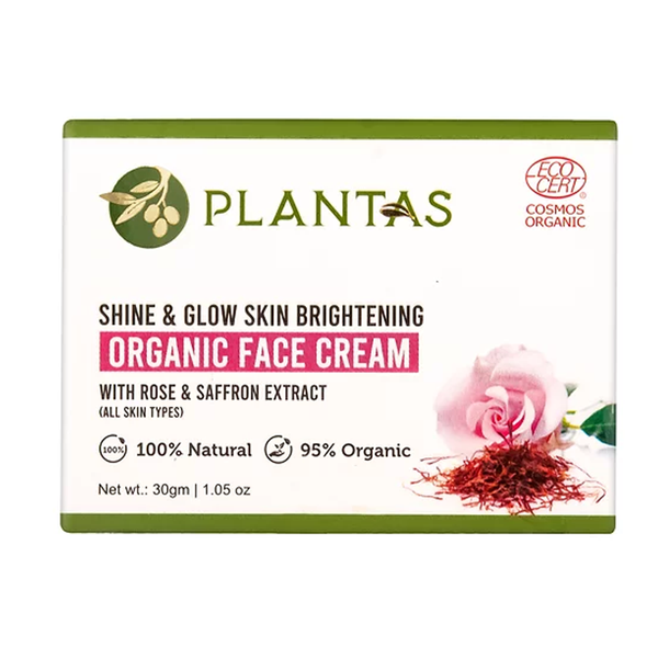 Plantas Organic Face Cream - Shine & Glow Skin Brightening 30g