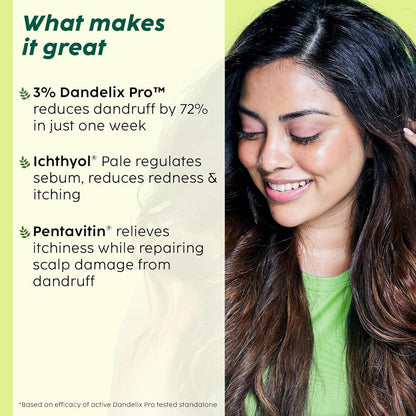 PLIX - THE PLANT FIX Neem Anti-Dandruff Advanced Serum | 3% Dandelix Pro™ & Ichthyol® Pale| Quick absorbing, Non-greasy & Lightweight | 50ml