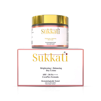 Sukkati Brightening + Balancing Day Crème to Combats Dryness with Lotus , Aloevera and Yarrow 50gm