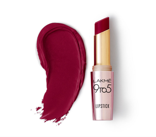Lakme 9 To 5 Primer + Matte Lipstick - MP6 Deep Wine (3.6g)