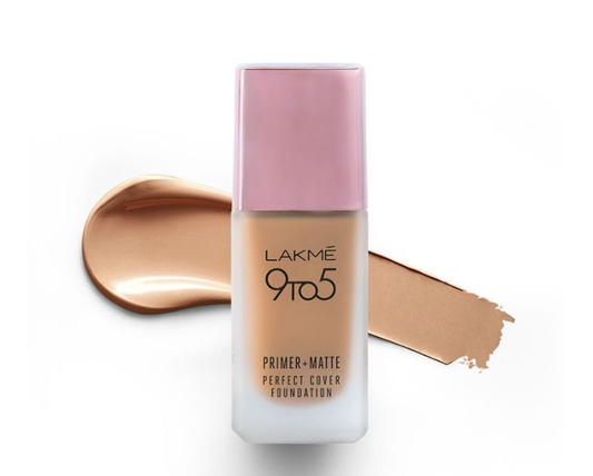 Lakme 9 To 5 Primer + Matte Perfect Cover Foundation - N260 Neutral Honey (25ml)