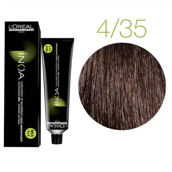 Loreal Inoa Ammonia Free Hair Color 60G 4.35 Golden Mahogany Brown