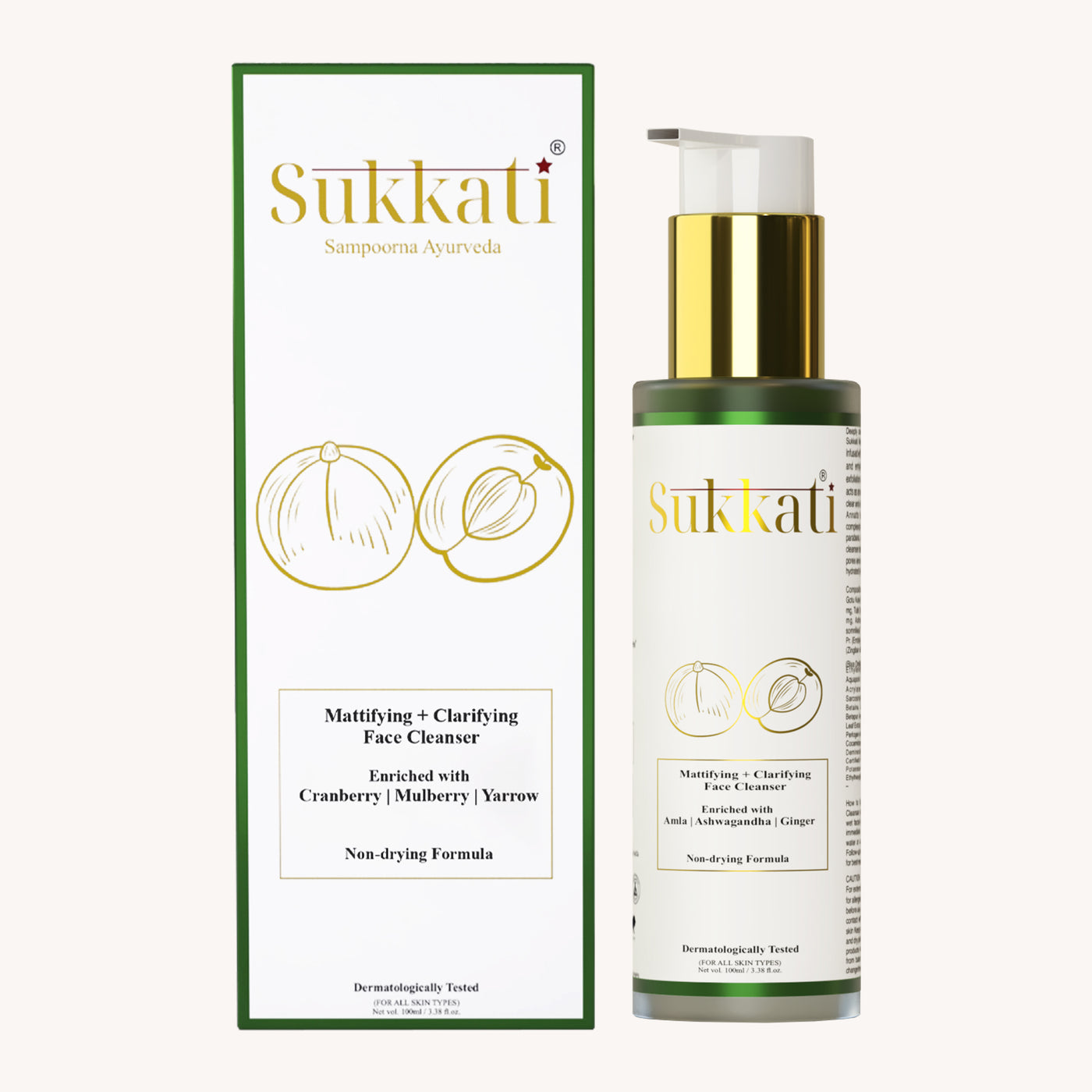 Sukkati's Mattifying + Clarifying Face Cleanser 100ml