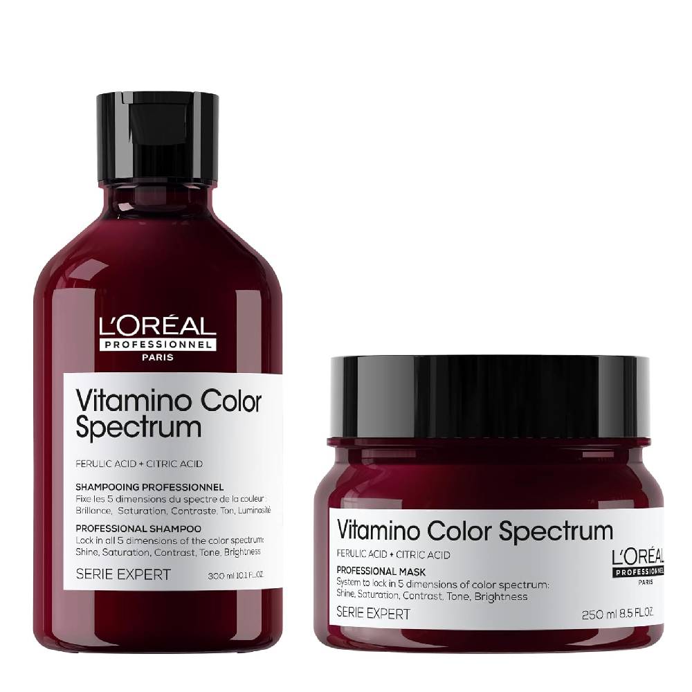 L'Oréal Professionnel Vitamino Color Spectrum Shampoo 300ml and Hair Mask 250ml, For coloured hair, With Ferulic Acid + Citric Acid