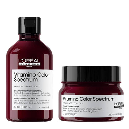 L'Oréal Professionnel Vitamino Color Spectrum Shampoo 300ml and Hair Mask 250ml, For coloured hair, With Ferulic Acid + Citric Acid