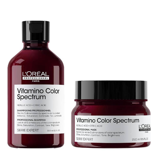 L'Oréal Professionnel Vitamino Color Spectrum Shampoo 300ml and Hair Mask 250ml, For coloured hair, With Ferulic Acid + Citric Acid