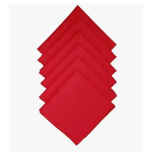 Red Cotton Solid Handkerchief for Men and Boys pack of 6