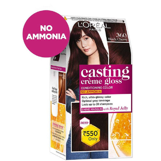 L'Oreal Paris Casting Creme Gloss Hair Color - 360 Black Cherry (87.5gm+72ml)