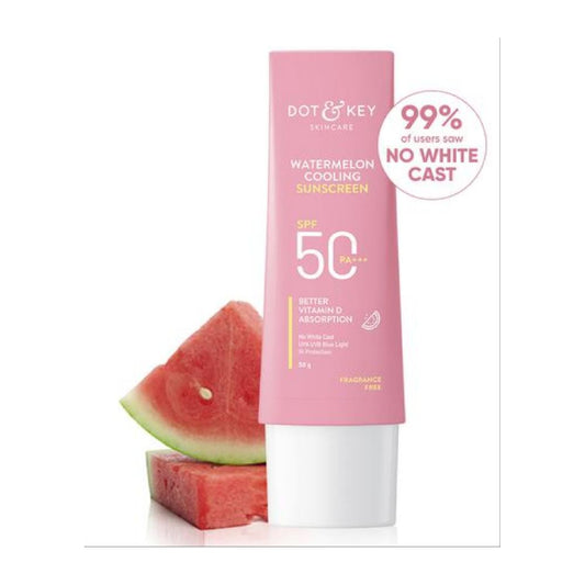 Dot & Key Watermelon Cooling Sunscreen - SPF 50, PA+++, Boosts Vitamin D Absorption, 50 g