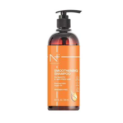N PLUS Professional Smoothening Shampoo, For Smooth & Anti Frizz Hair, Enriched With Argan Oil, Paraben Free