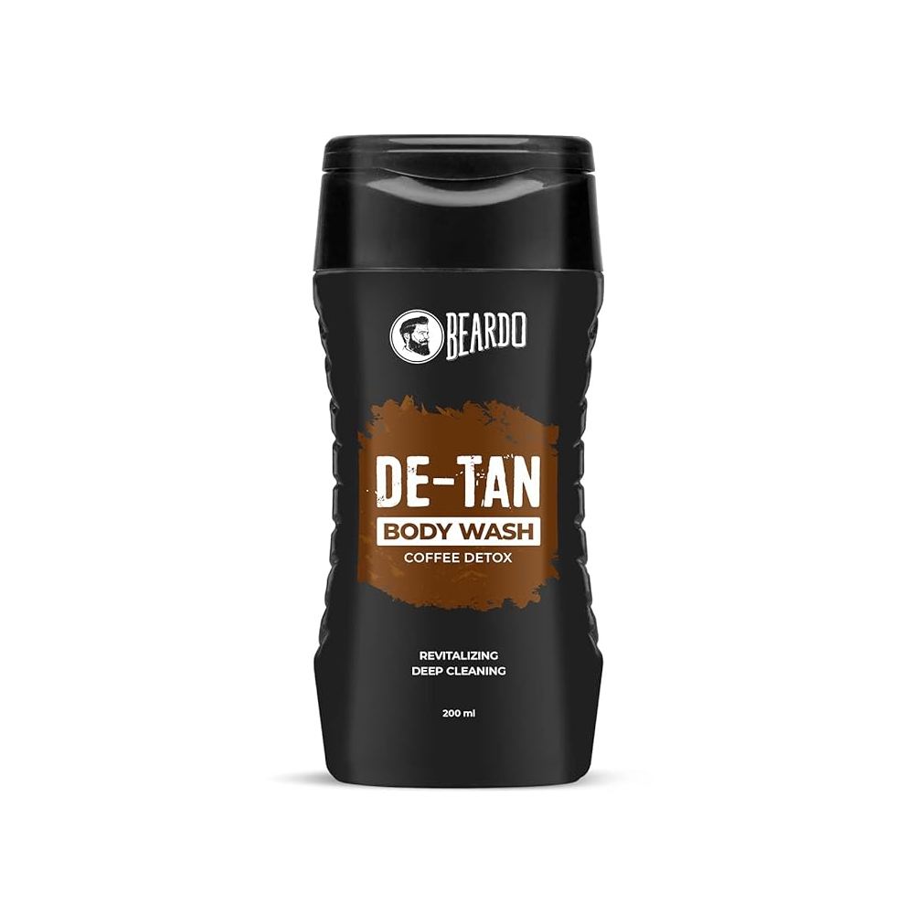 Beardo De-Tan Body Wash for Men, 200ml | Tan Removal and Caffeine Body Wash | Detan With Coffee & Aloe Extracts | For Body & Face | Refreshing Fragrance