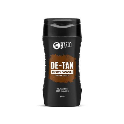 Beardo De-Tan Body Wash for Men, 200ml | Tan Removal and Caffeine Body Wash | Detan With Coffee & Aloe Extracts | For Body & Face | Refreshing Fragrance