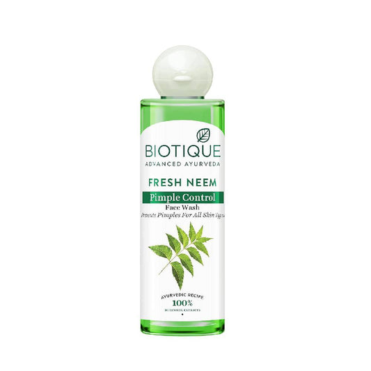 Biotique Fresh Neem Pimple Control Face Wash| Ayurvedic and Organically Pure| Prevents Pimples |100% Botanical Extracts, 200mL