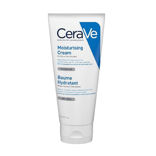 CeraVe Moisturizing Cream For Dry To Very Dry Skin Ceramides And Hyaluronic Acid, Non-Comedogenic Moisturizer (177ml)
