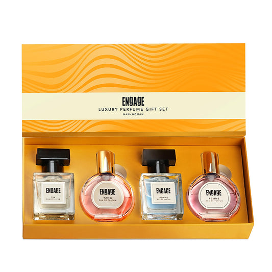 Engage Luxury Perfume Unisex Gift Pack for Men + Women, Travel Sized, Assorted Pack, Ideal Wedding Gift, Anniversary Gift (4)