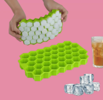 SnowComb Easy Release Honeycomb Ice Mold Multicolor Silicone Ice Cube Tray (Pack of1