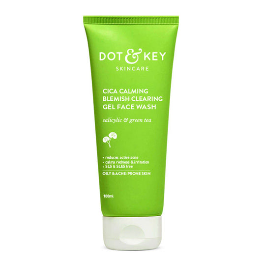 Dot & Key CICA Calming Blemish Clearing Face Wash - Salicylic & Green Tea, Reduces Acne, 100 ml