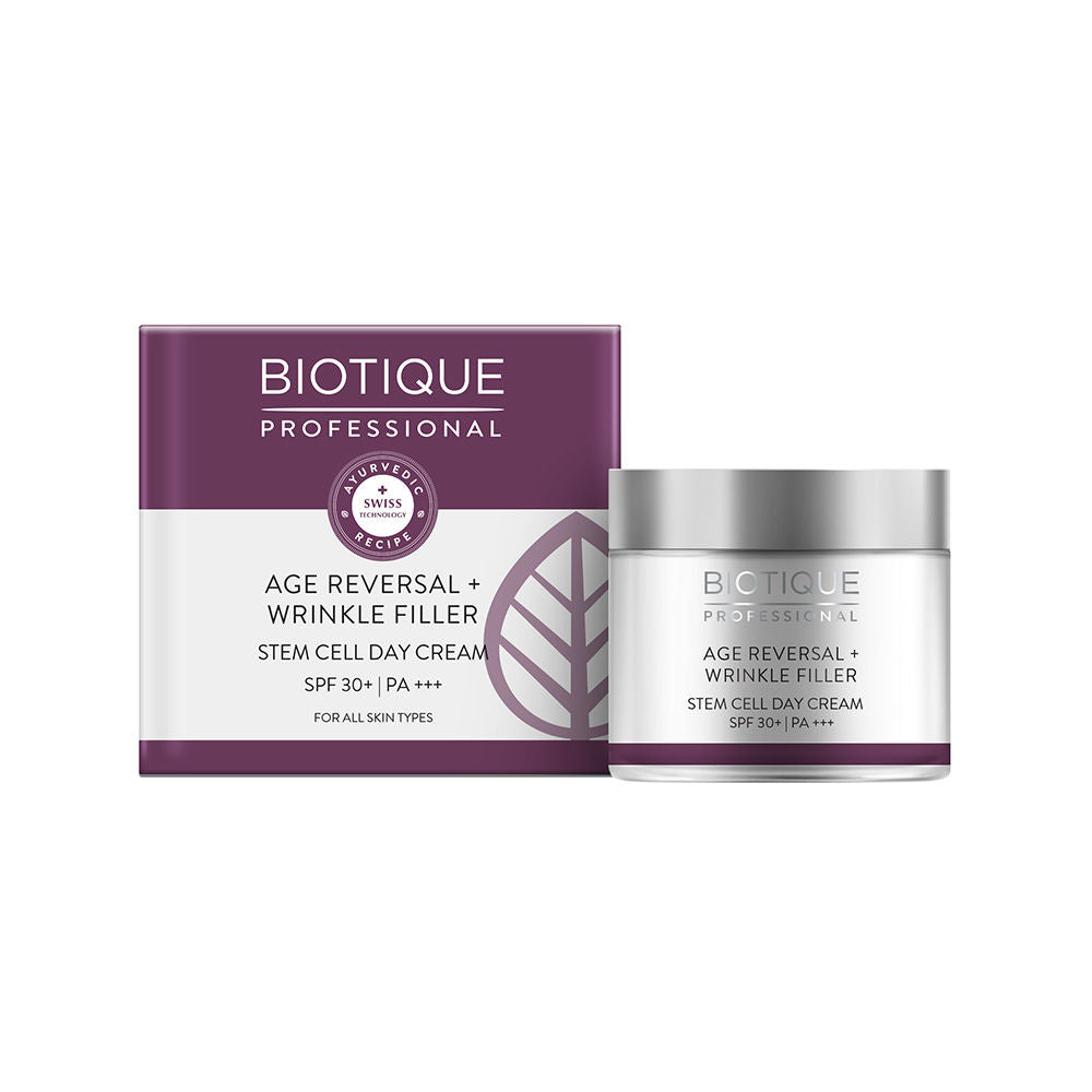 Biotique Professional Age Reversal + Wrinkle Filler Stem Cell Day Cream SPF 30 (50g)