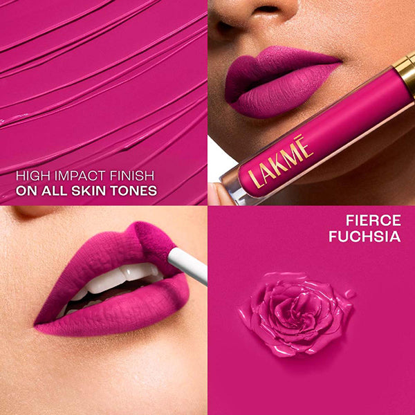 Lakme Rouge Bloom Matte Lip Liquid Fierce Fuchsia 502