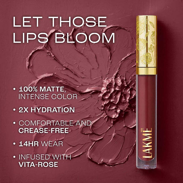 Lakme Rouge Bloom Matte Lip Liquid Forget Me Not 308