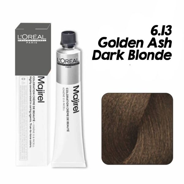 L'Oréal Professionnel Majirel Permanent Hair Dye 6.13 Dark Ash Golden Blonde 50ml