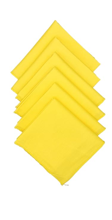yellow Premium Cotton Solid Handkerchief for Men and Boys | Super Absorbent & Fashionable Skin Care Hanky Rumal Handkerchiefs