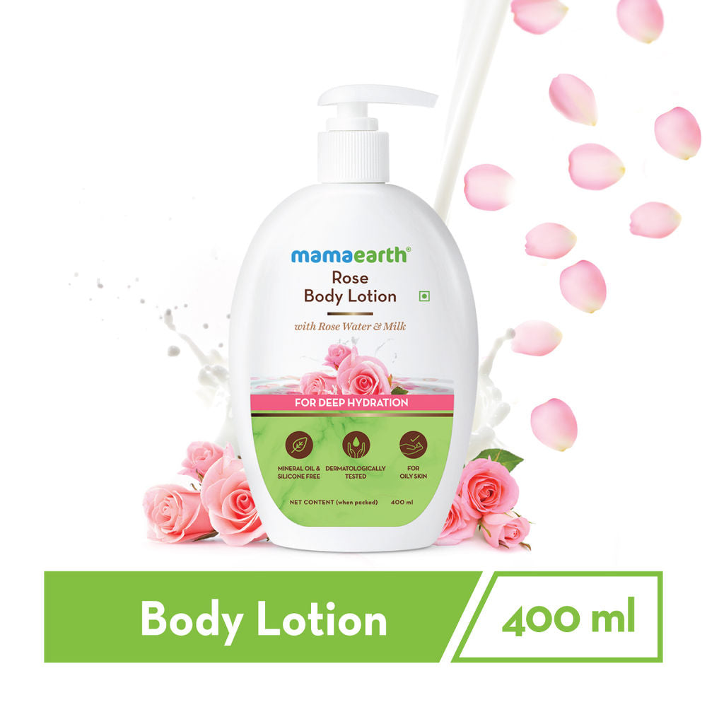 Mamaearth Rose Body Lotion with Rose Water and Milk For Deep Hydration (400ml)