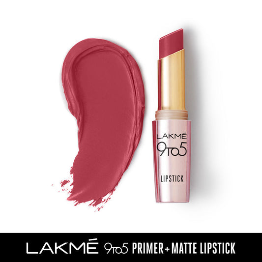 Lakme 9 To 5 Primer + Matte Lipstick - MP8 Rosy Sunday (3.6g)