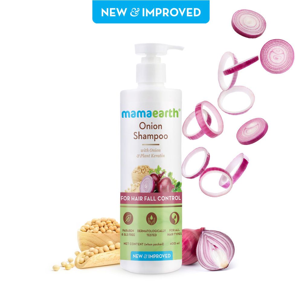 Mamaearth Onion Shampoo for Hair Fall Control (400ml)