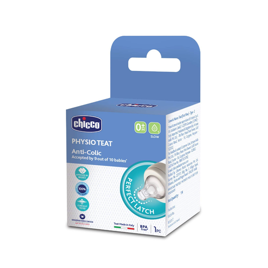 Chicco Teat Perfect 5 with Anti-Colic Effect, Nipple for Wide Neck Feeding Bottles, Regular & Slow Flow, for Newborn Babies 0m+, White