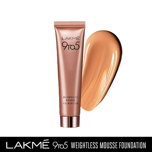 Lakme 9 to 5 Weightless Mousse Foundation - Beige Caramel (25g)