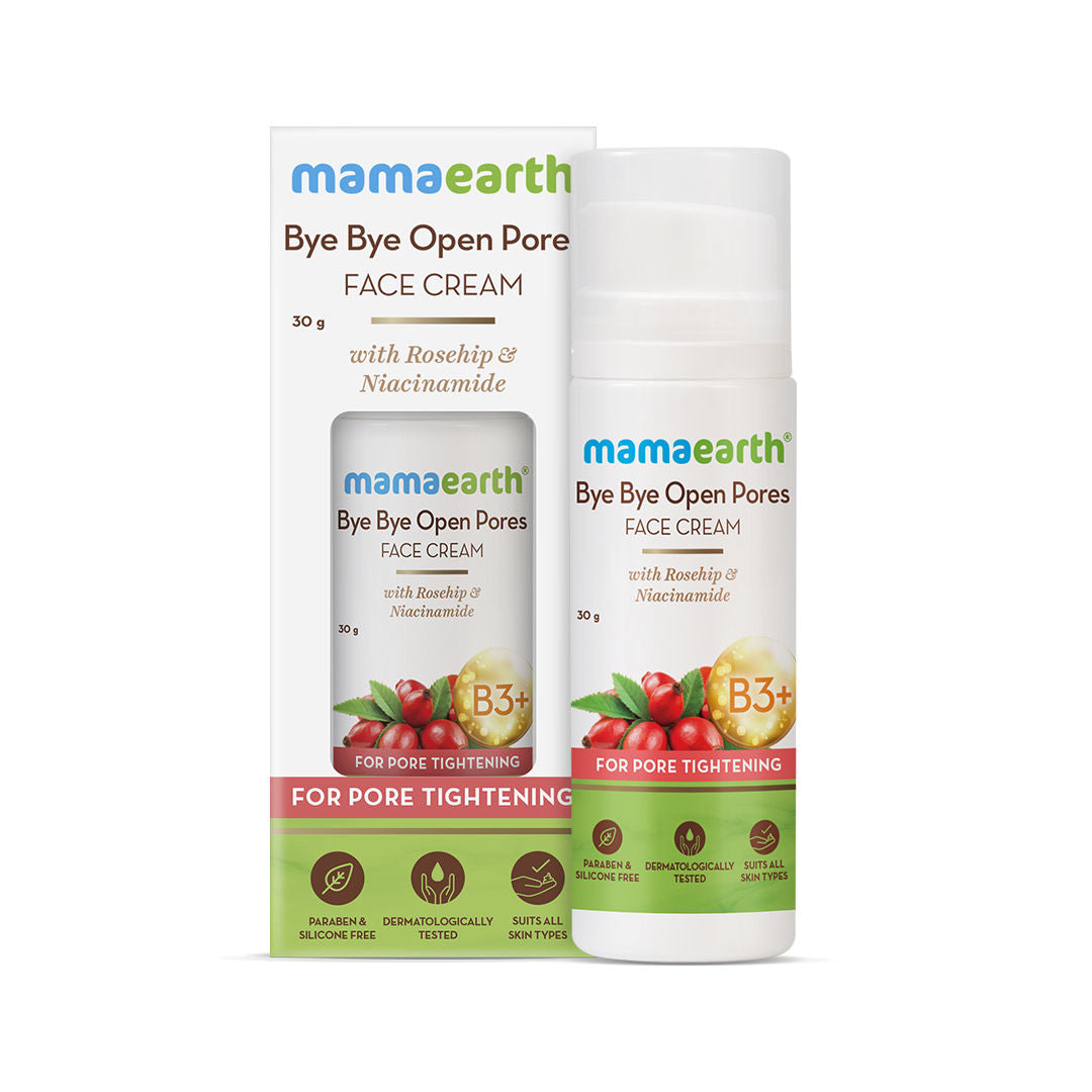 Mamaearth Bye Bye Face Cream, For Pore Tightening With Rosehip & Niacinamide (30 g)