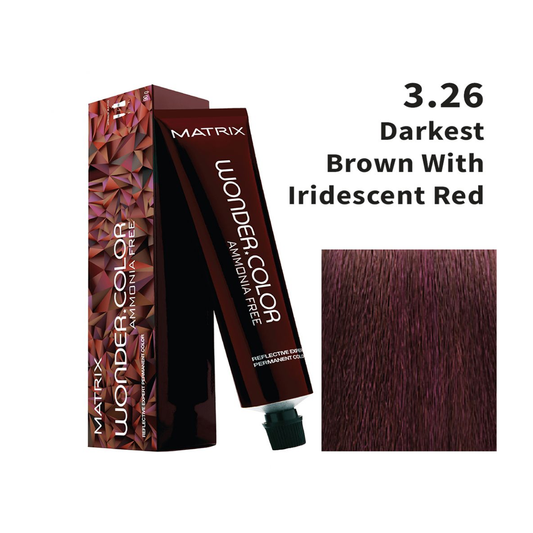 Matrix Wonder Color Ammonia Free 3.26 (Darkest Brown With Iridescent Red)