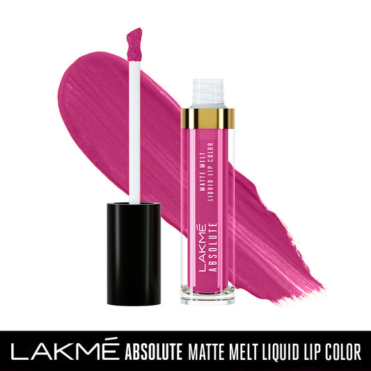 Lakme Absolute Matte Melt Liquid Lip Color - Firey Pink (6ml)