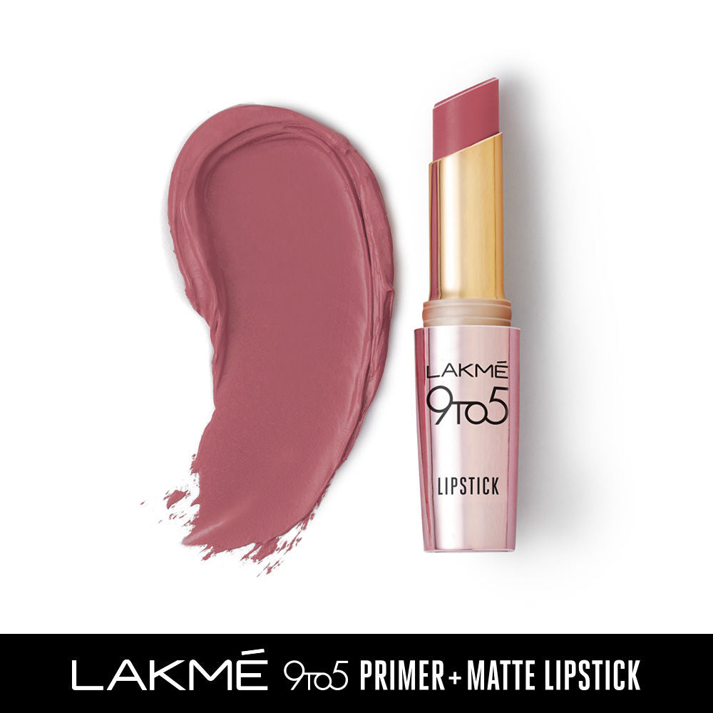 Lakme 9 To 5 Primer + Matte Lipstick - MM1 Mauve Matter (3.6g)