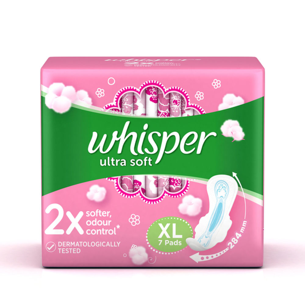 Whisper Ultra Soft 2x Softer - XL (7 Pads) (7 Pads)