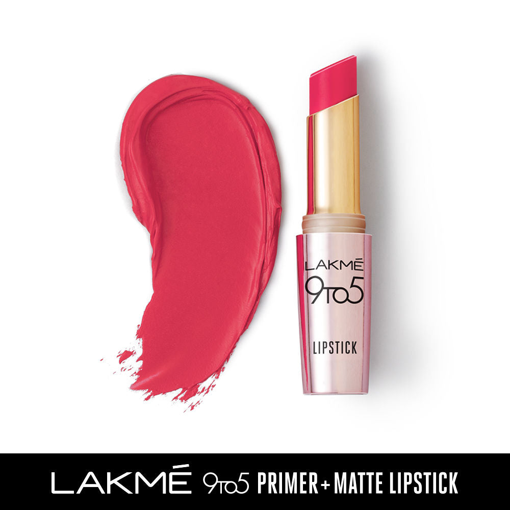 Lakme 9 To 5 Primer + Matte Lipstick - MP2 Ruby Rush (3.6g)