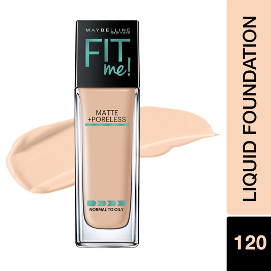 Maybelline New York Fit Me Matte+Poreless Liquid Foundation With Pump - 120 Classic Ivory (30ml)
