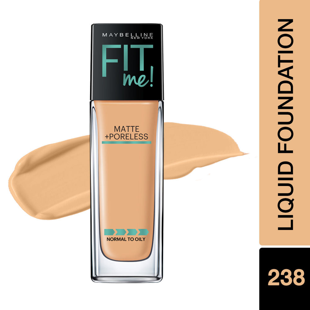 Maybelline New York Fit Me Matte+Poreless Liquid Foundation With Pump - 238 Rich Tan (30ml)