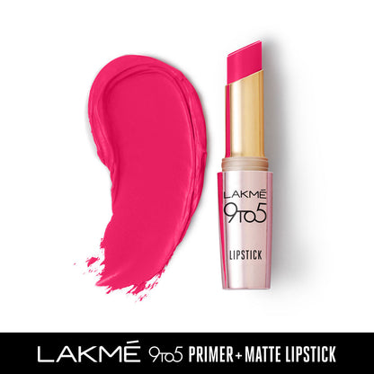 Lakme 9 To 5 Primer + Matte Lipstick - MP1 Pink Perfect (3.6g)