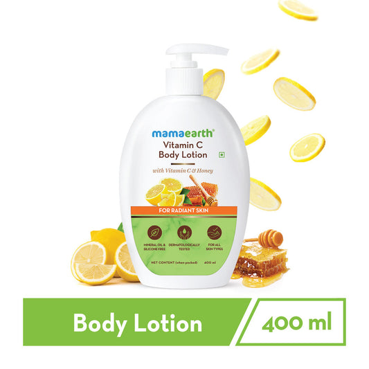 Mamaearth Vitamin C Body Lotion with Vitamin C & Honey for Radiant Skin (400ml)